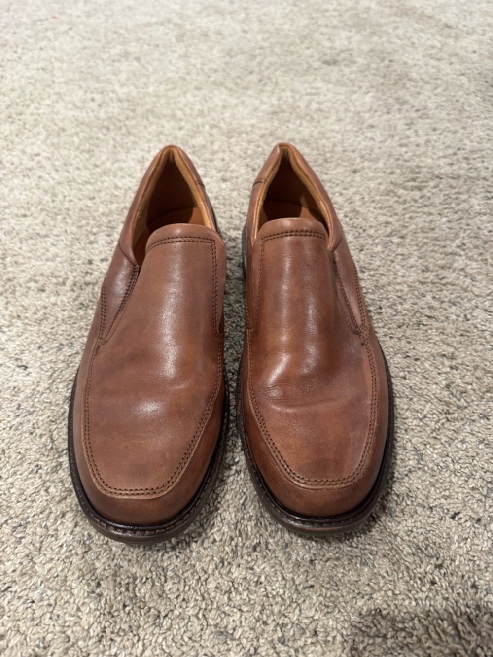 Men's Leather Slip-On Dress Shoes - Brown